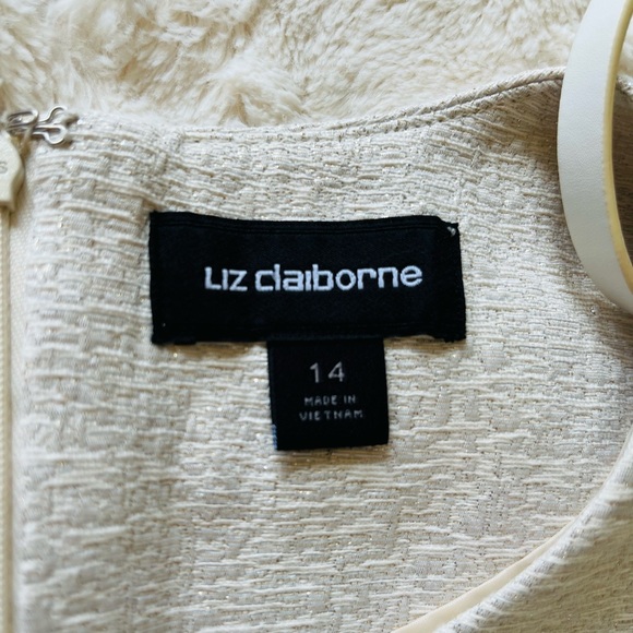 Liz Claiborne white metallic dress size 14 new without tag. - Picture 3 of 6
